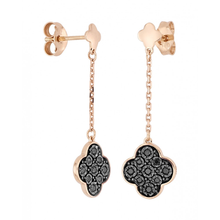  Earrings Set With Black Diamonds In Rose Gold