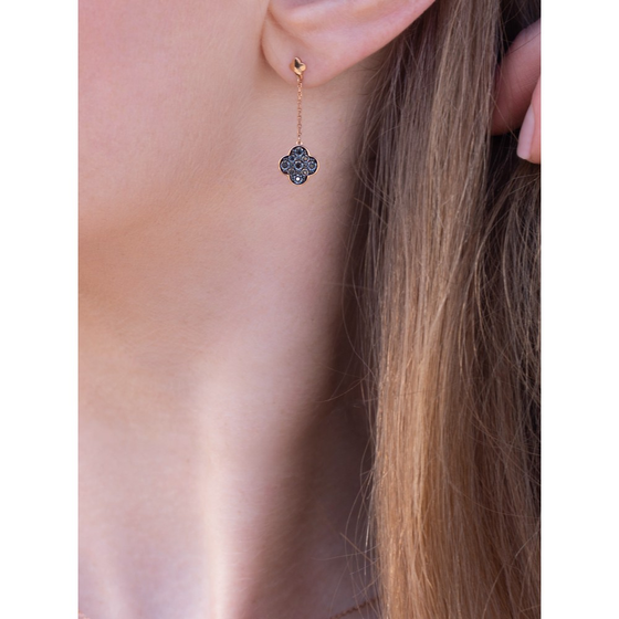 Earrings, Black Diamonds, Rose Gold