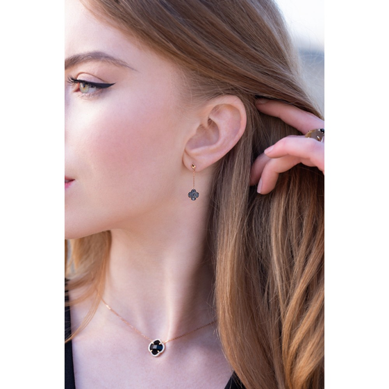 Earrings, Black Diamonds, Rose Gold