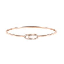  Pink Gold Diamond Bracelet Move Uno Pavé Flex Bangle MM