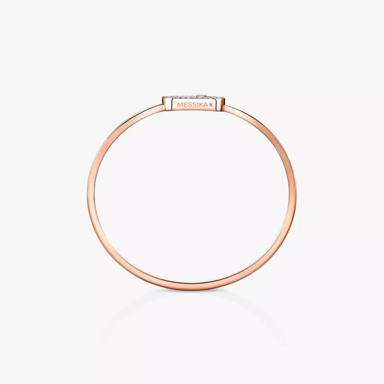 Move Uno Pavé Flex Bangle MM Pink Gold Diamond Bracelet