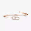 Move Uno Pavé Flex Bangle MM Pink Gold Diamond Bracelet