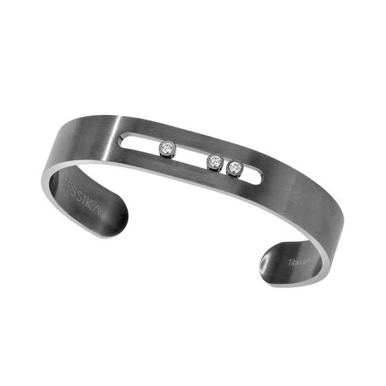Move Titanium Graphite Bangle Graphite Titanium Diamond Bracelet