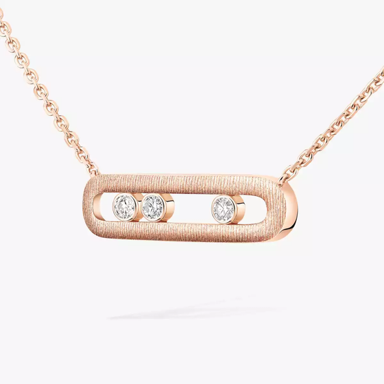 Move Classique Ciselé Pink Gold Diamond Necklace