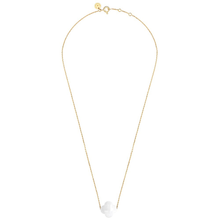  White Agate Clover Yellow Gold Necklace