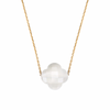 Necklace, White Agate, Yellow Gold
