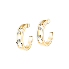  Move Hoop Yellow Gold Diamond Earrings