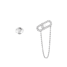  White Gold Diamond Earrings Move Uno Chain and Stud earrings