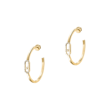  Yellow Gold Diamond Earrings Move Uno Small Hoop Earrings