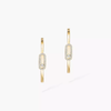 Move Uno Small Hoop Earrings Yellow Gold Diamond Earrings