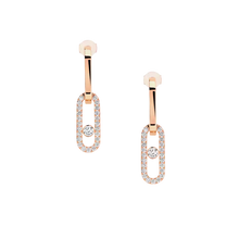  Move Link Pink Gold Diamond Earrings