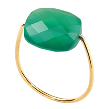  Bague, Agate Verte, Or Jaune