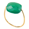 Ring, Green Agate, Yellow Gold