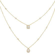  My Twin 2 Rows Yellow Gold Diamond Necklace
