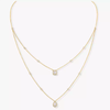 My Twin 2 Rows Yellow Gold Diamond Necklace