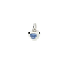 Sterling Silver Heart Charm & Synthetic Sapphire