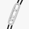 Messika Care(s) black cord pavé bracelet