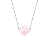Collier, Quartz Rose Poudre, Or Blanc