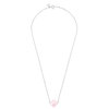 Collier, Quartz Rose Poudre, Or Blanc