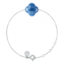  Blue Quartz Clover White Gold Bracelet