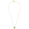 Collier, Quartz Olive, Diamants, Or Jaune