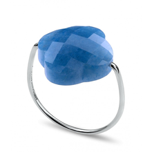  Blue Quartz Clover White Gold Ring