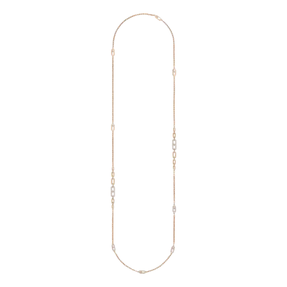 Move Uno Pink Gold Diamond Necklace