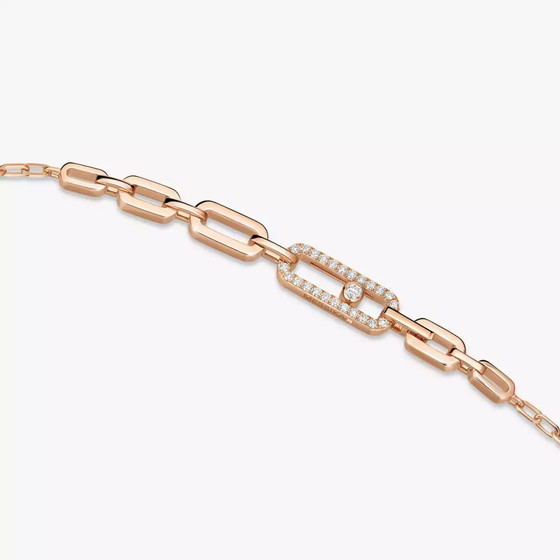 Move Uno Pink Gold Diamond Necklace