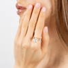 Ring, Pink Quartz, Mother Of Pearl, Diamonds, Yellow Gold