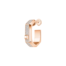  Moderniste pavé single hoop earring MM Pink Gold Diamond Earrings