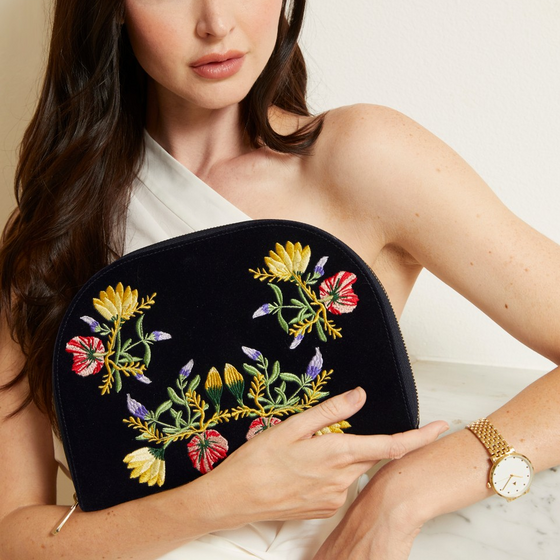 Pochette à Bijoux Zoe - Bleu Indigo