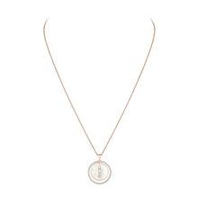  White mother-of-pearl Lucky Move MM Pink Gold Diamond Necklace