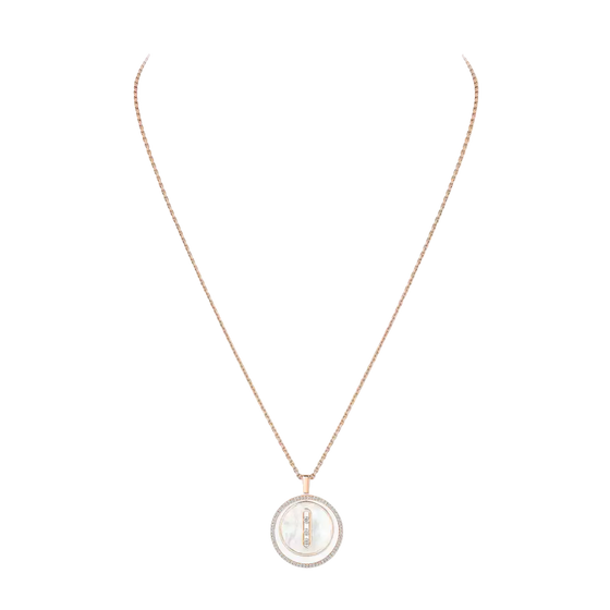 Collier nacre blanche Lucky Move MM Collier Diamant Or Rose