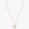 Pink Gold Diamond Necklace White mother-of-pearl Lucky Move MM