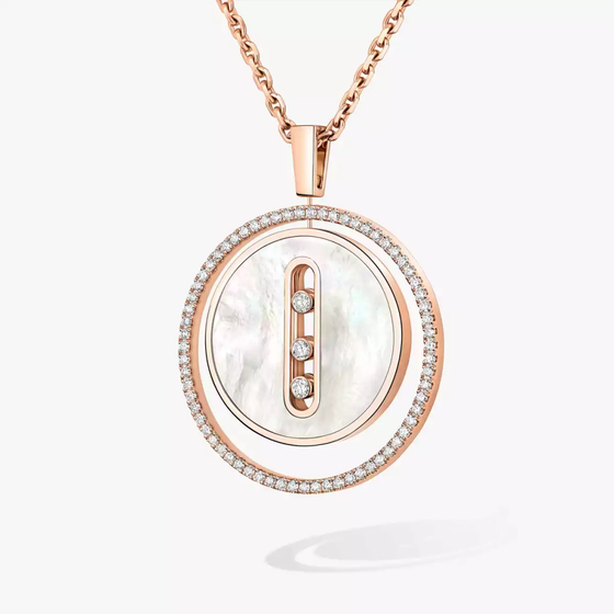Collier nacre blanche Lucky Move MM Collier Diamant Or Rose