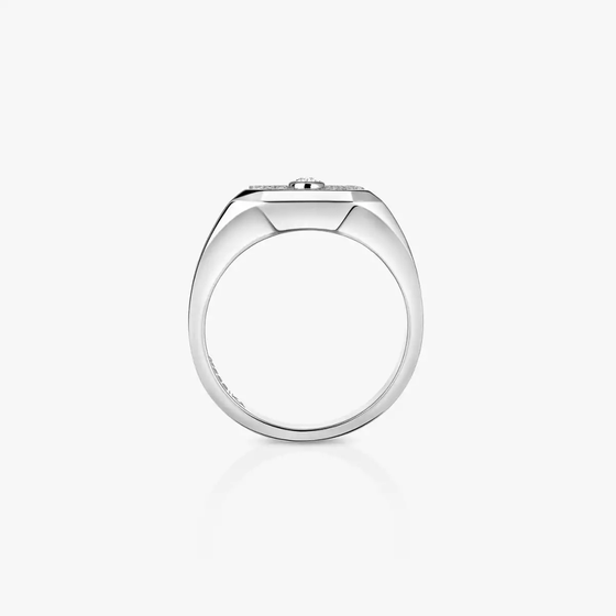 Move Joaillerie Pavé Signet Ring White Gold Diamond Ring