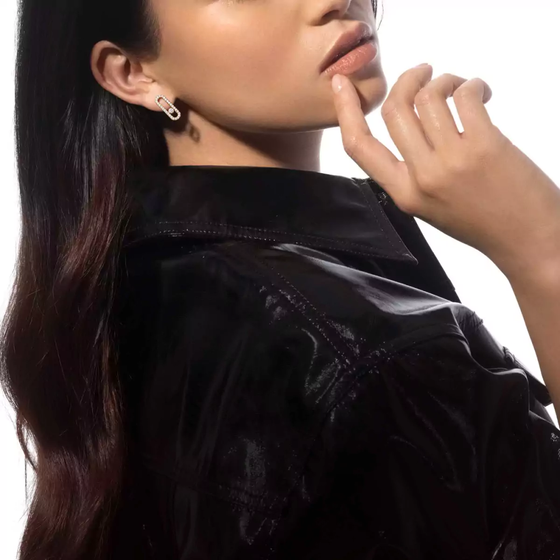 Move Uno Pavé Single Right Earring Yellow Gold Diamond Earrings