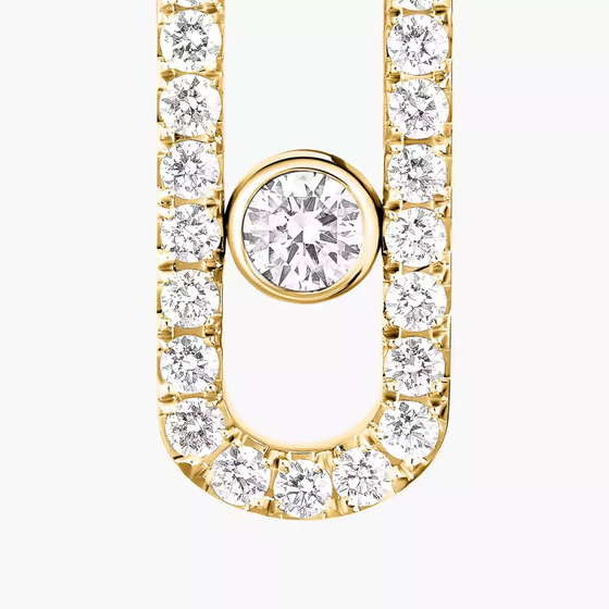 Move Uno Pavé Single Right Earring Yellow Gold Diamond Earrings