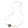 Collier, Quartz Fume, Diamants, Or Rose