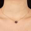 Collier, Quartz Fume, Diamants, Or Rose
