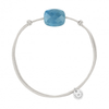 Bracelet, Quartz Bleu, Cordon Gris Souris