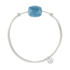 Bracelet, Blue Quartz, Mouse Grey Cord