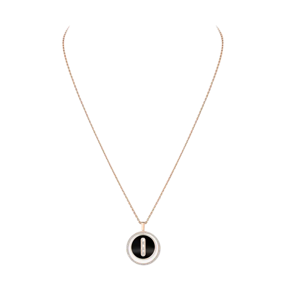 Lucky Move MM Onyx Pink Gold Pink Gold Diamond Necklace