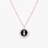 Lucky Move onyx necklace medium Pink Gold Diamond Necklace