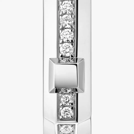 Moderniste pavé single hoop earring SM White Gold Diamond Earrings