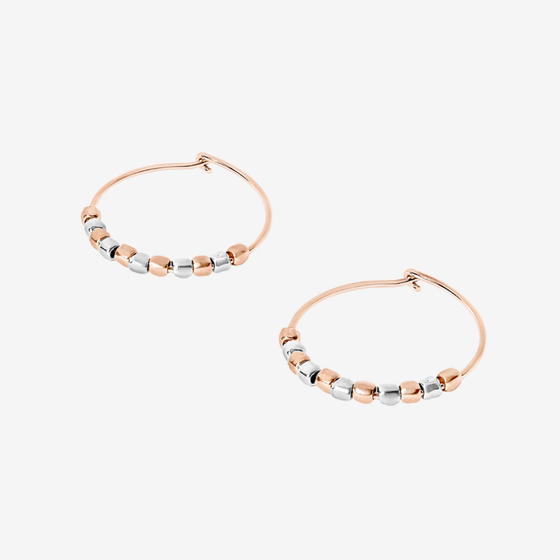 Boucles D'oreille Mini Granelli Argent & Or Rose