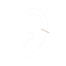  Gatsby Mono Clip Middle Yellow Gold Diamond Earrings