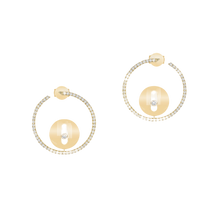  Yellow Gold Diamond Earrings Créoles Lucky Move SM