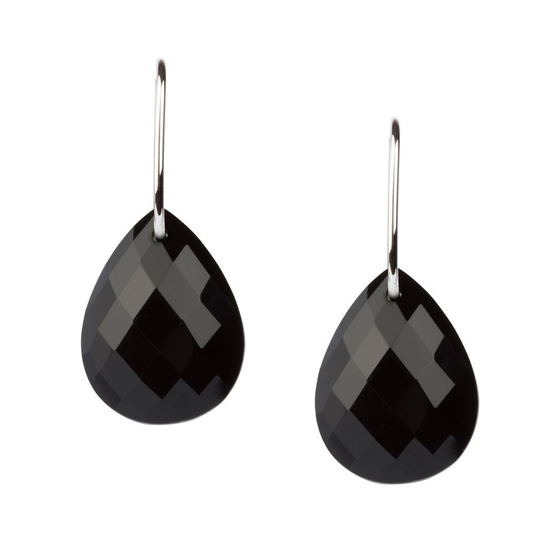 Boucles D'oreilles, Onyx, Or Blanc