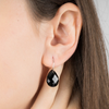 Boucles D'oreilles, Onyx, Or Blanc